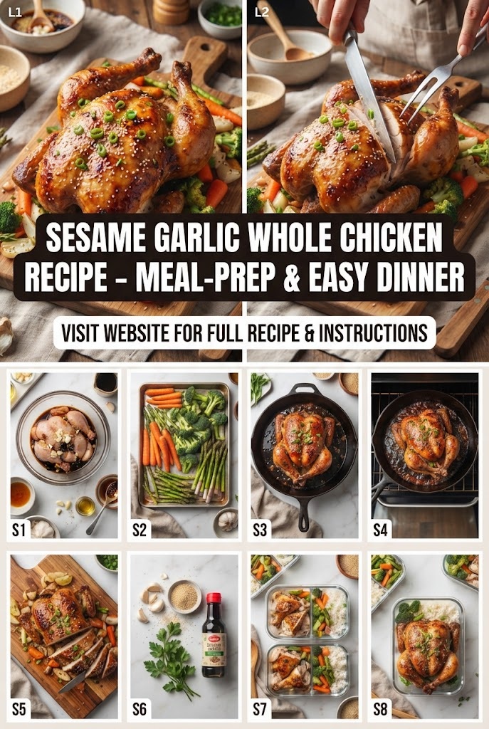 Sesame Garlic Whole Chicken Recipe – Meal-Prep and Easy Dinner