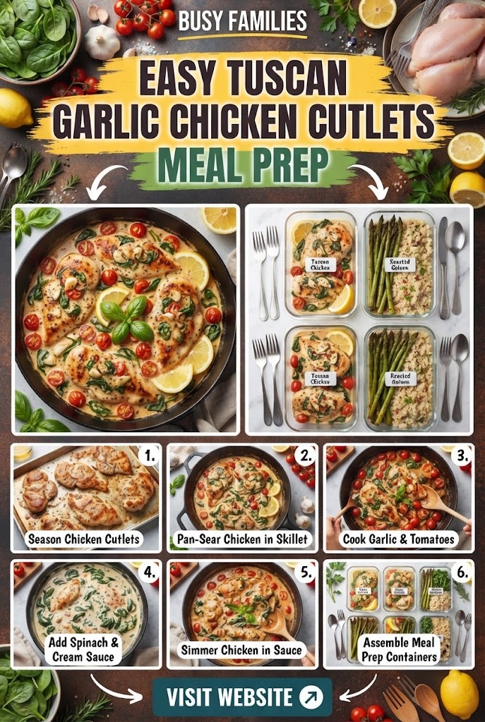 Easy Tuscan Garlic Chicken Cutlets Meal Prep