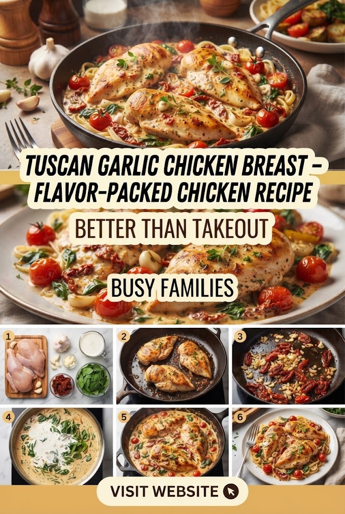 Tuscan Garlic Chicken Breast – Flavor-Packed Chicken Recipe Better Than Takeout
