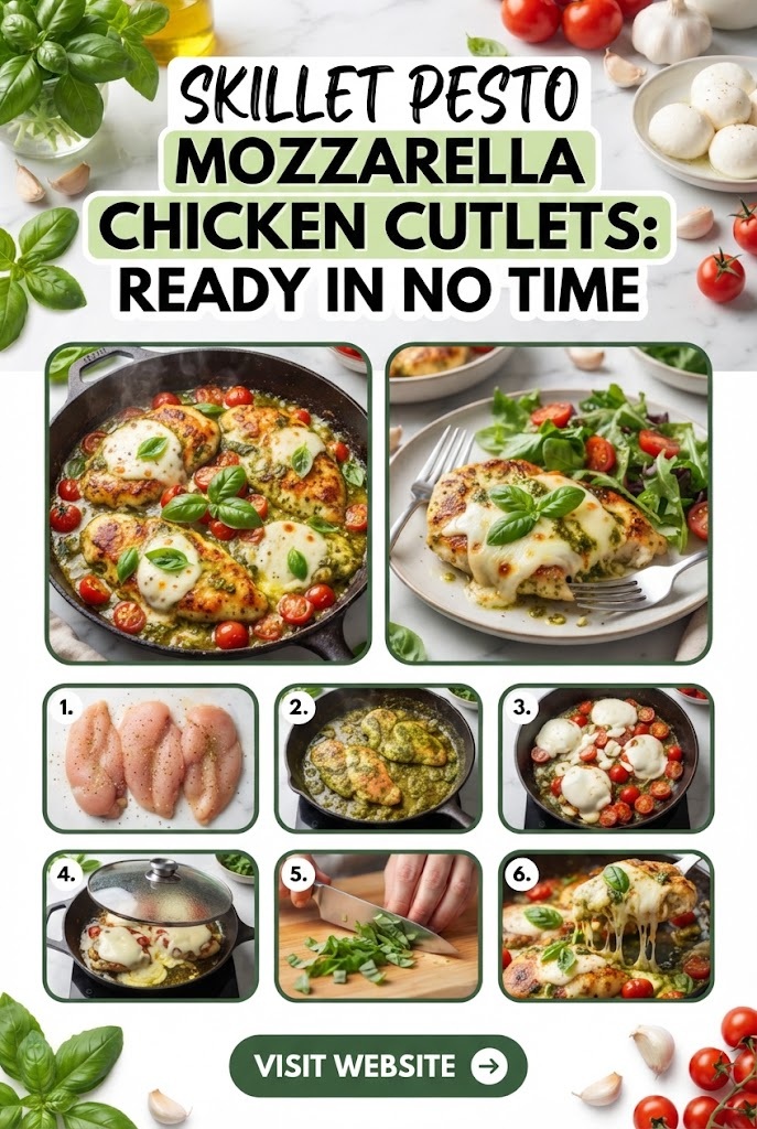 Skillet Pesto Mozzarella Chicken Cutlets: Ready in No Time